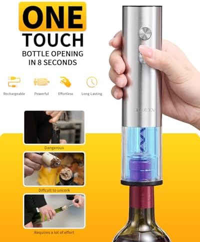 CIRCLE JOY Rechargeable Electric Wine Opener Set 8-in-1 Stainless
