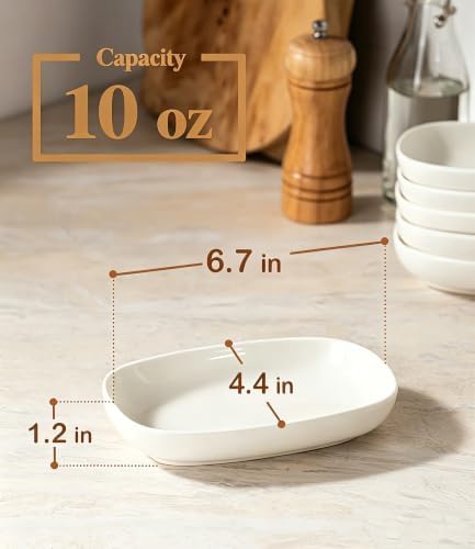 Mini Oval Serving Dishes, Ceramic Side Dish Bowls, Small Appetizer