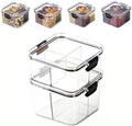 2 Pack 4 Compartment Airtight Food Storage Containers,460 ml Divided