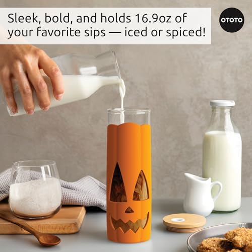 OTOTO NEW Jack-o-Cup Glass Cups with Lid and Straws - Glass Coffee