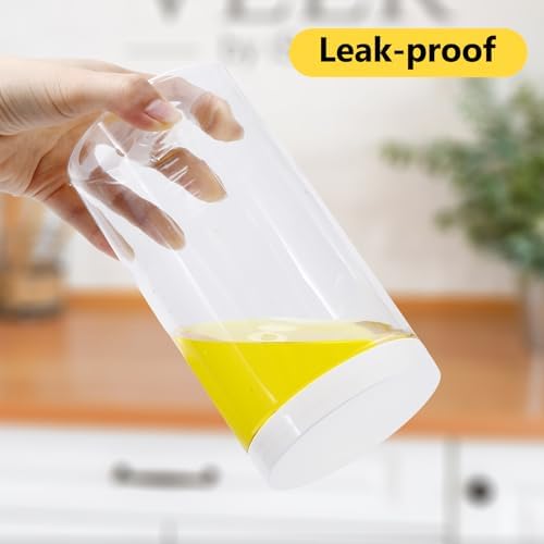 4 Pack Plastic Container, Plastic Jars, 32 Oz, Clear, Round