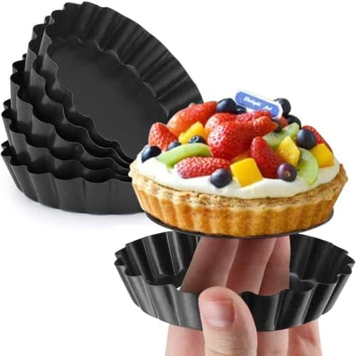 Baking Tray Metal Non Stick Tart Quiche Flan Pan Molds Round 4 Inch