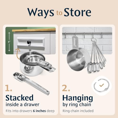 Hudson Essentials Stainless Steel Measuring Cups and Spoons Set
