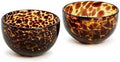Two's Company Set of 2 Tortoise Print Tidbit Bowl, Glass, 4-inch