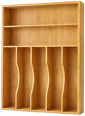PINTUS 7-Slot Bamboo Cutlery Drawer Organizer, Medium Utensil Tray