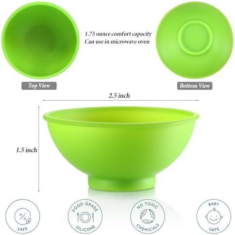 Boao 14 Pcs Mini Silicone Pinch Bowls, 1.75 oz Small Bowls for Prep