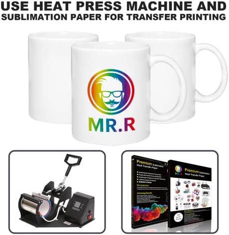 MR.R Set of 36 Sublimation Blanks Dishwasher White Ceramic Coffee Mugs