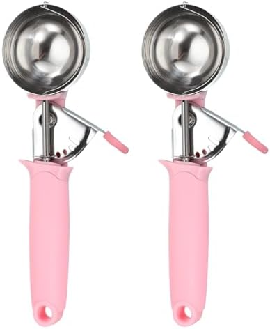 uxcell 2pcs Cookie Scoops, Ice Cream Scoop with Trigger for Baking