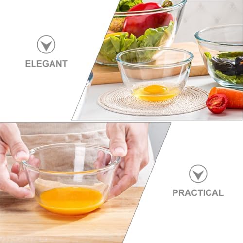 2pcs Glass Mixing Bowl Set 500ml for Salad and Vegetables Xmas