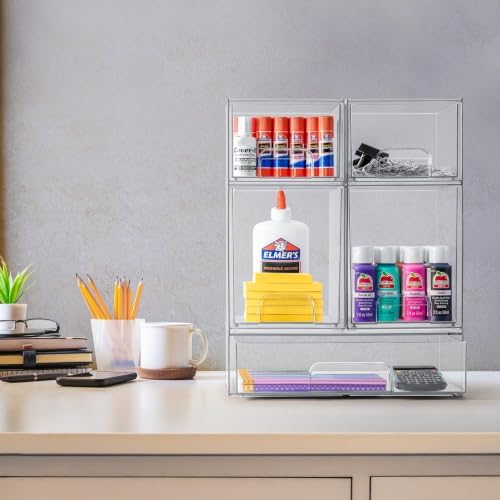 Sorbus Clear Stackable Storage Drawers, 5-Pack
