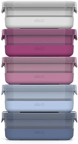 Ello 3.7 Cup Plastic Meal Prep Containers, Elderberry