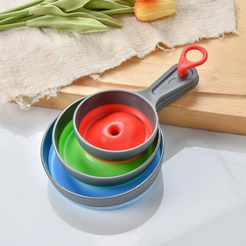 Plastic Folding Funnel Set for Kitchen Use 3pcs Food Grade Funnels for