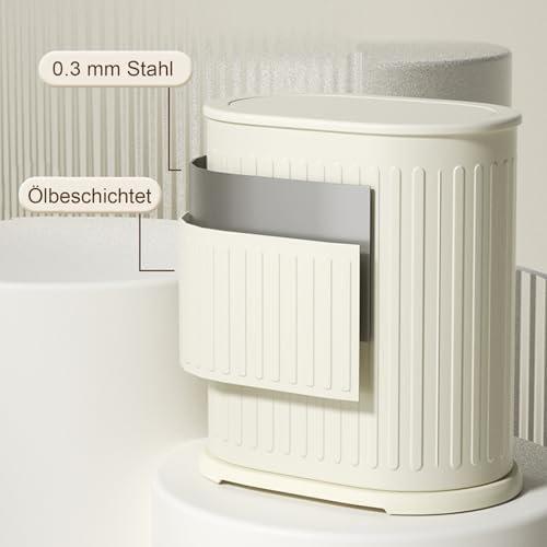 1.6 Gallon Slim Bathroom Trash Can with Lid