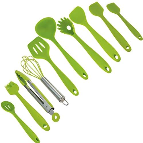 10pcs Green Silicone Kitchen Utensils Set
