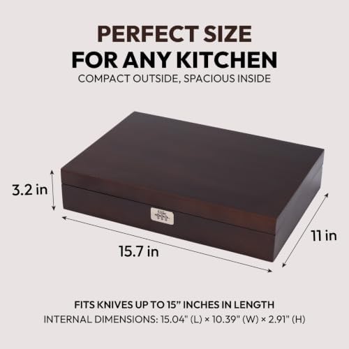 Pine Wood Knife Lock Box, 16 Knives
