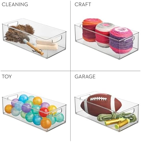 iDesign Stackable Storage Bin, Set of 4, Clear
