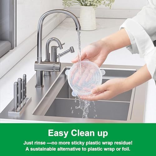 Small Silicone Stretch Lids, 6 Pack, Transparent