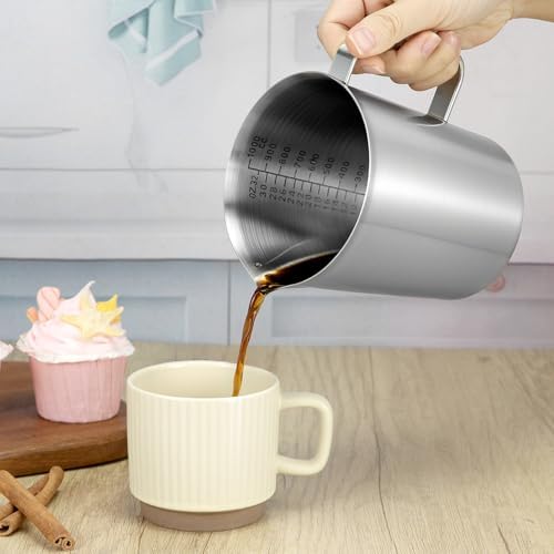 QWORK 304 Stainless Steel Measuring Cup 32 OZ with OZ/ML Graduations