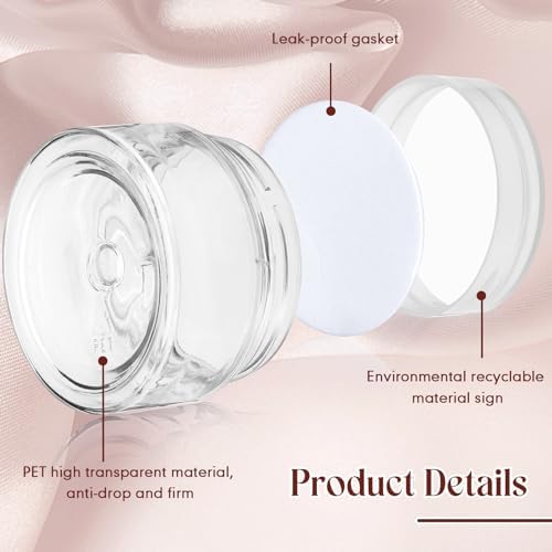 SATINIOR 100 Pcs Plastic Jars with Lids Small Containers Lids Wide