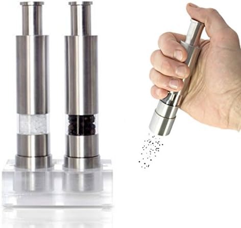 Grind Gourmet Salt and Pepper Grinder Set, Pump and Grind