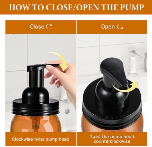 Amolliar Plastic Mason Jar Foaming Soap Dispenser Pump Lid