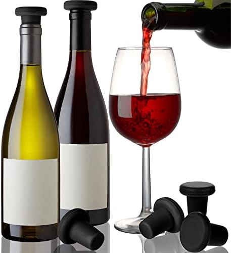 Yookeer 8 Pack Silicone Wine Stoppers for Glass Bottles Beer, Black