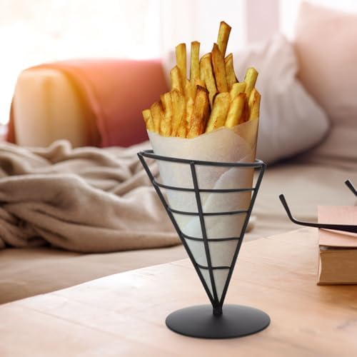 Alipis French Fries Stand Black Iron about 12.00X12.00X17.00cm/4.72X4.
