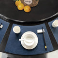 Leather Round Table Washable Placemats, Thick Faux Leather Heat