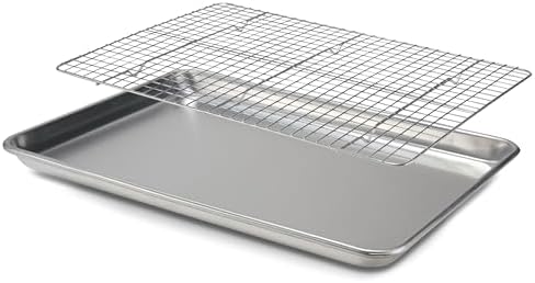 aking Sheet Pan & Cooling Rack Set – 18"×13" Aluminum Half Sheet &