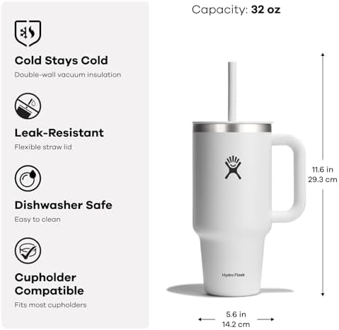 Hydro Flask 32 Oz Travel Tumbler with Handle, Lid and Straw