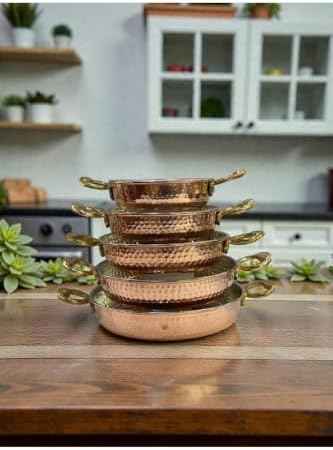 5-Piece Hammered Copper Cookware Set - 6.3 in to 9.4 in Diameter