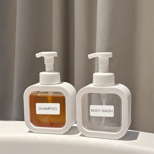 Foaming Soap Dispenser, 2 Pack 300ml (10oz) Plastic Refillable Foaming
