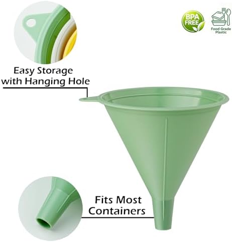 New Talent 3 Piece Plastic Funnel Set (Pastel Color) - Kitchen Funnels
