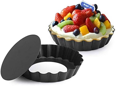 Gutsdoor 6 Pack Mini Tart Pan 4 Inch with Removable Bottom Quiche Pan