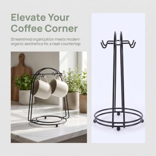 Vaguelly Vintage Metal Mug Tree Holder with 4 Hooks for Coffee Corner