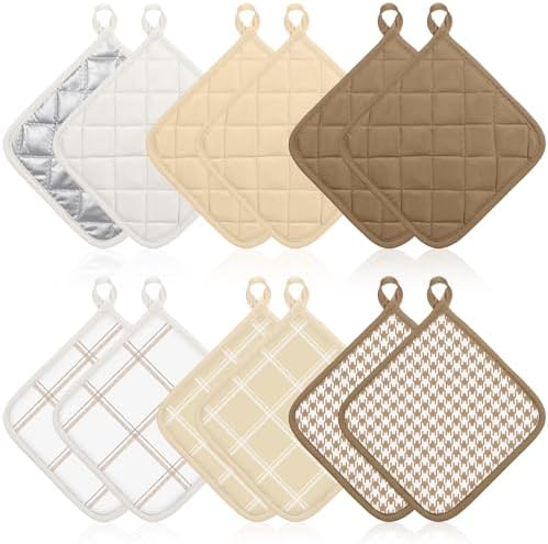 12 PCS Multicolor Pot Holder Set, 7 x 7 Inch