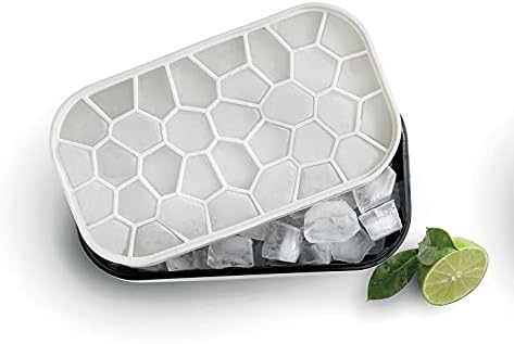 Lékué Ice Box | White | Ice Cube Tray For Freezer With Lid & Bin