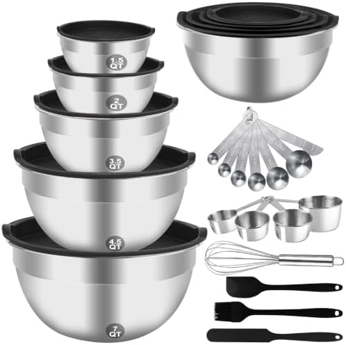 WEPSEN Mixing Bowls Set, 25PCS Stainless Steel Mixing Bowl with Lid