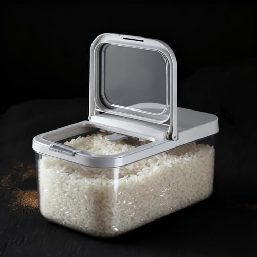 LivLab Mker 10 lb Airtight Rice Storage Container with Measuring Cup