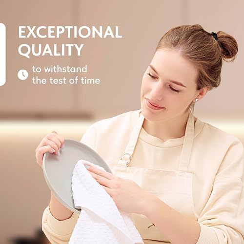 Wealuxe Super Absorbent Kitchen Towels 12 Pack - Premium 100% Cotton