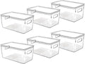 Clear Plastic Storage Bins with Lids, Perfect for Kitchen Organization or Pantry Organization and Storage, Stackable Fridge Organizer Bins, Storage Containers for Organizing, Cabinet Organizers