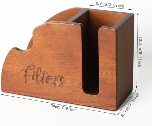 LBEMEY Acacia Wood Coffee Filter Holder - V60 Size 01 & 02 Cone Coffee