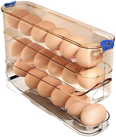 3-Tier Dark Brown Refrigerator Egg Container