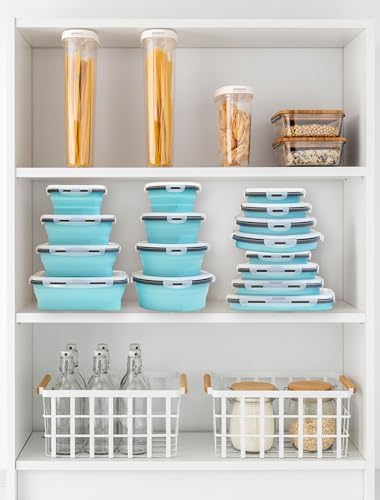 Lunememo 16 Pack Collapsible Silicone Food Storage Containers with
