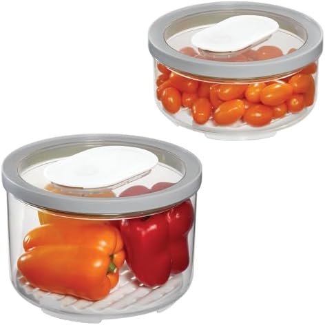 iDesign Small and Large Round Fridge Produce Bins with Removable