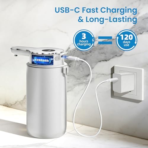 Automatic Foaming Soap Dispenser, Rechargeable, Silver