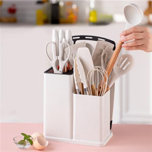 19 Pieces Kitchen Utensil and Knife Set with Block, with 11 Piece