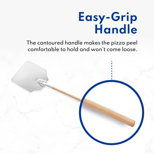 New Star Foodservice Aluminum Pizza Peel, 16 x 18 inch
