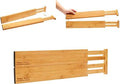 Bamboo Kitchen Drawer Organizer Divider Stackable for Deep Drawers.