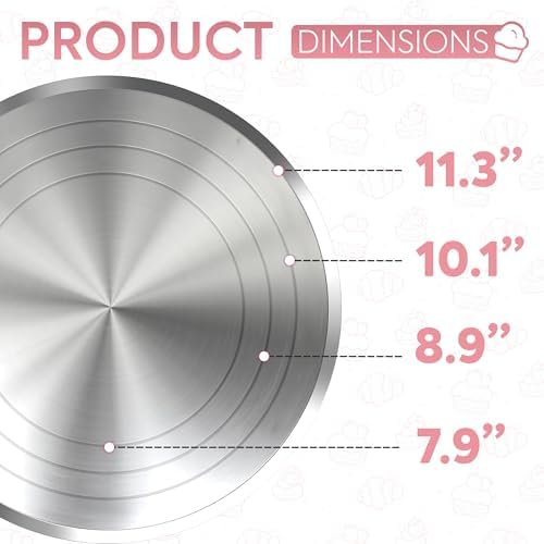 Riccle 12 Inch Pink Aluminum Alloy Revolving Cake Stand